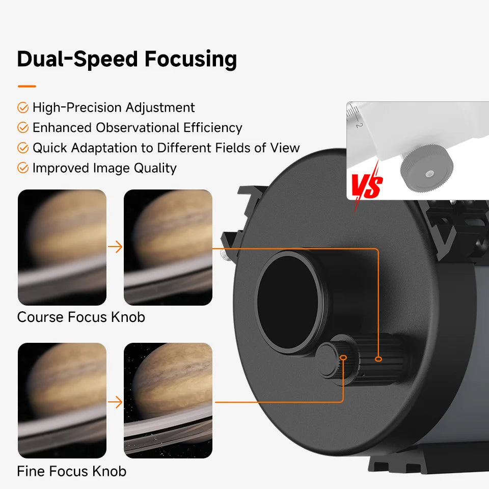 MK127 Maksutov-Cassegrain Telescope OTA 127mm f/11.8 with 0.65x Focal Reducer
