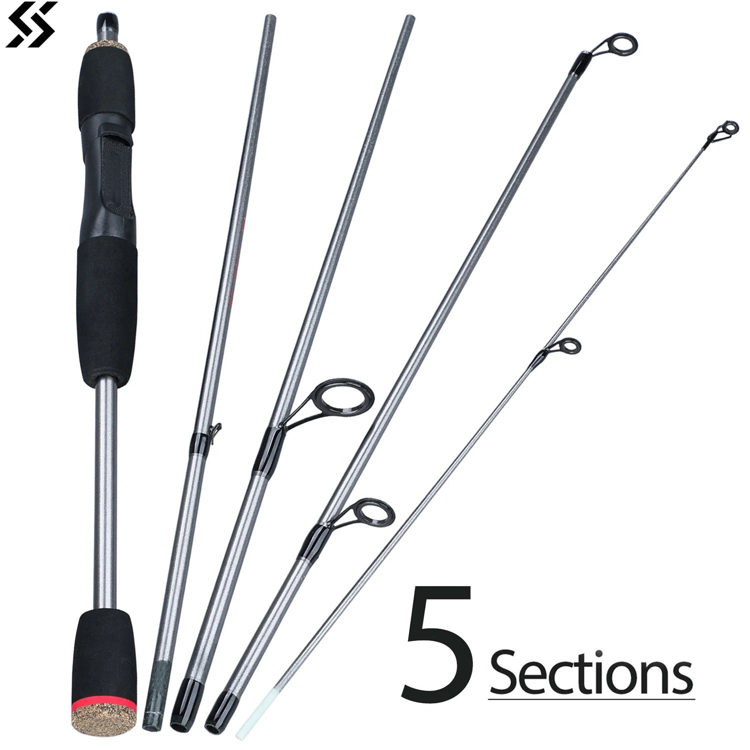 Sougayilang 1.8M 5 Section Travel Fishing Rod Spinning Casting Lightweight Lure Rod