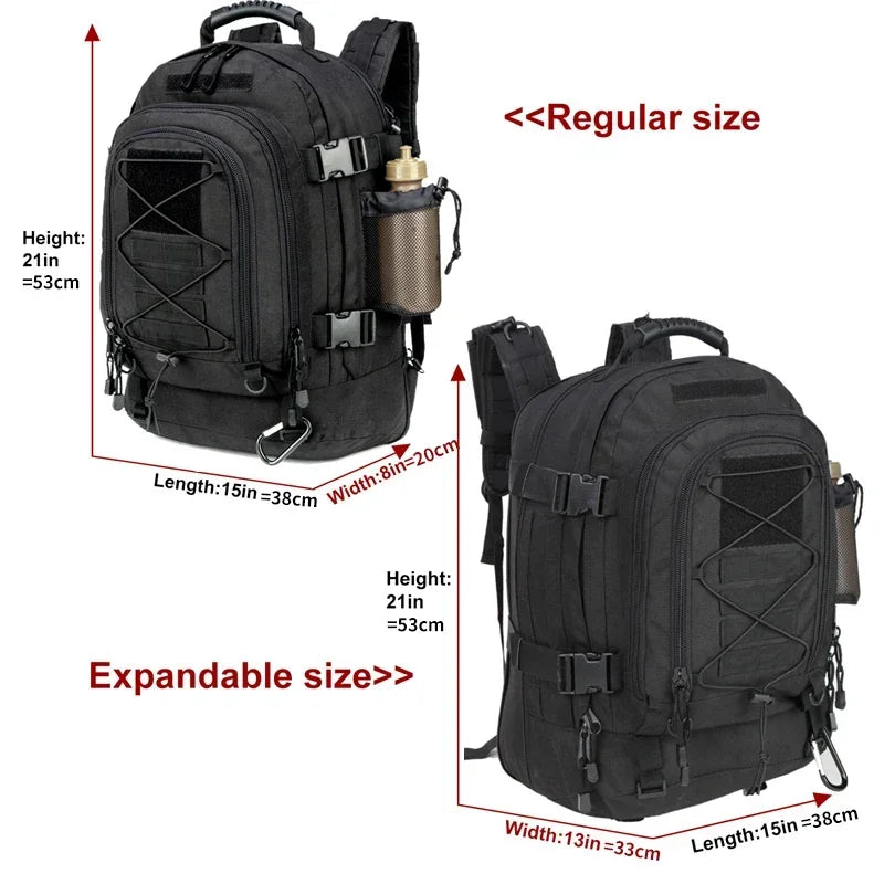 Giant Rucksack Extra Large 60L Tactical Backpack – Water-Resistant Nylon Rucksack for