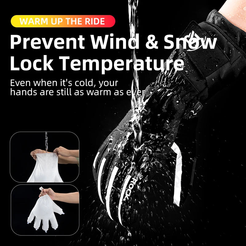 Winter Thermal Waterproof Gloves with Touch Screen Function for Skiing, Cycling & Motorcycling