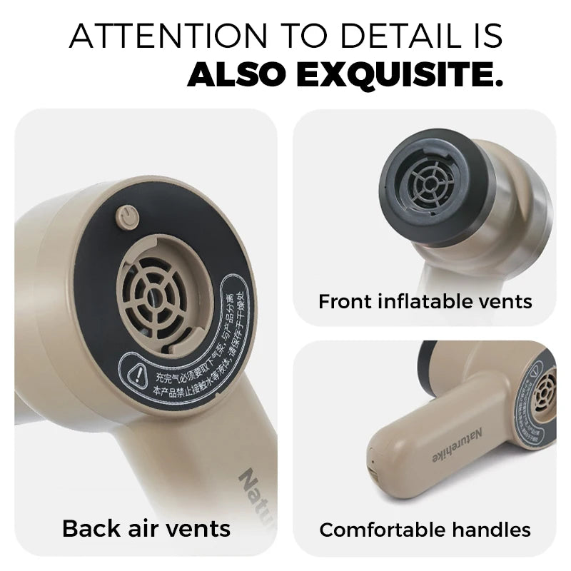 NATUREHIKE Cordless Electric Air Pump 600L/min Rechargeable Inflator for Camping Mattresses