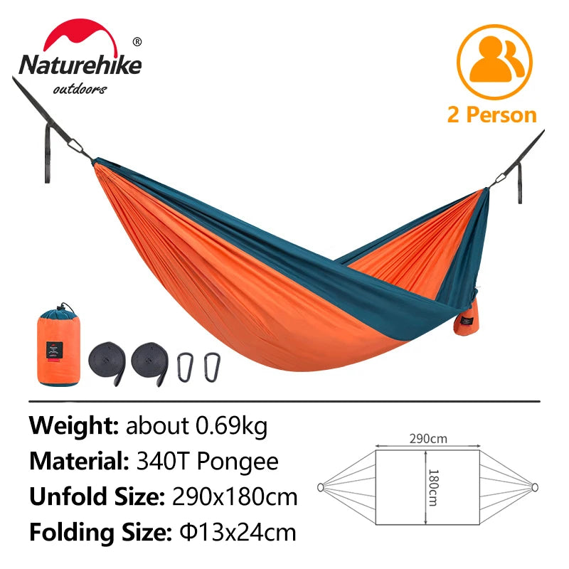 Ultralight 2-Person Hammock Tear-Resistant Portable Camping Hunting Sleeping Swing Hammock
