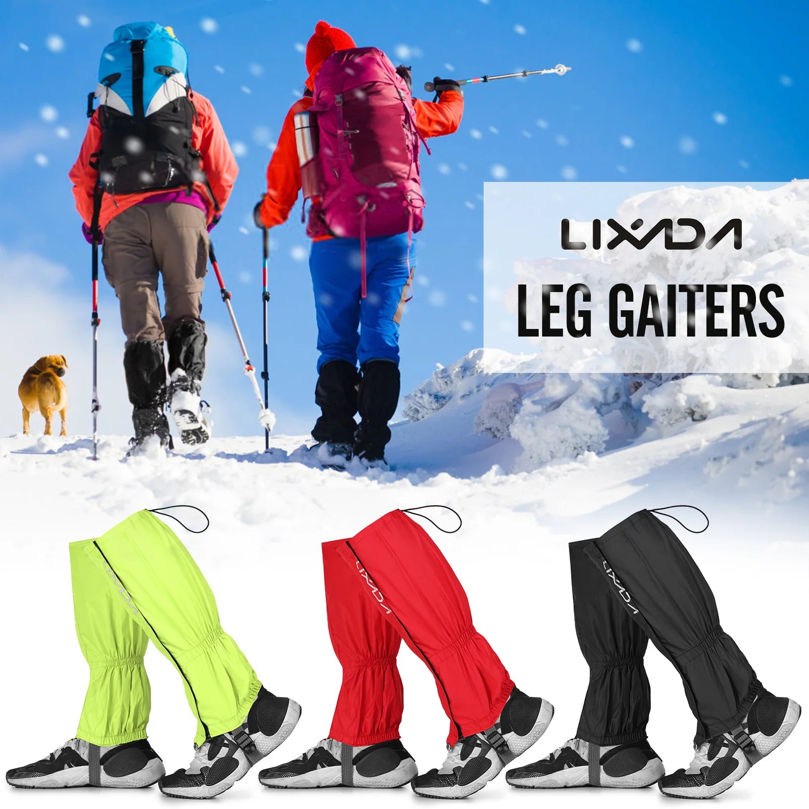 LIXADA Waterproof Snow Gaiters for Skiing, Hiking, Camping & Climbing – Unisex