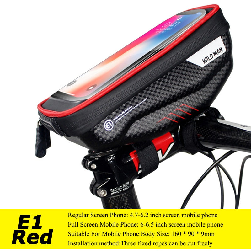 Mountain Bike Bag Rainproof Waterproof MTB Front Bag 6.2inch Mobile Phone Case Bicycle Top Tube Bag