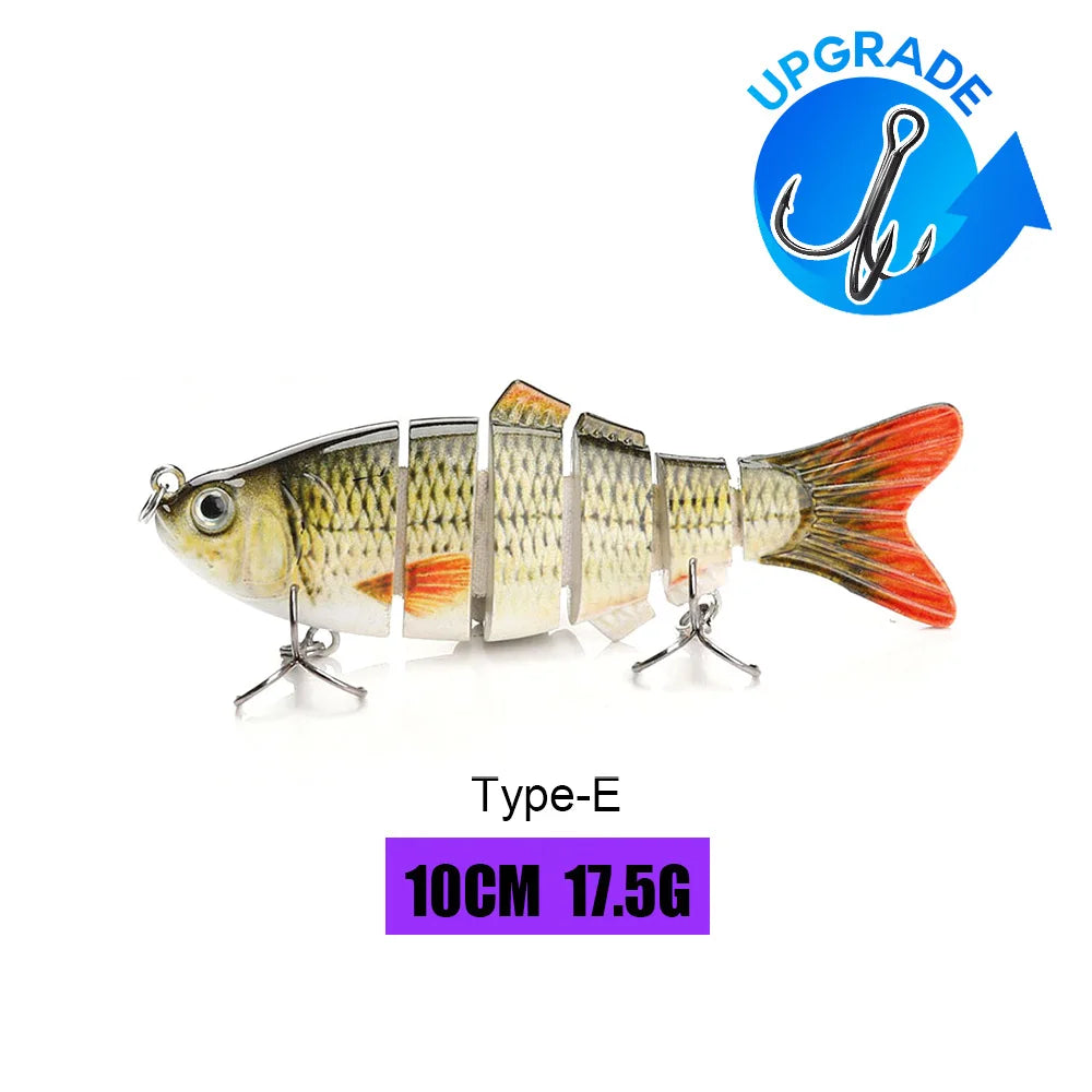 10/14cm Sinking Jointed Swimbait Lure with Treble Hooks – 6/7/8 Segment Crankbait