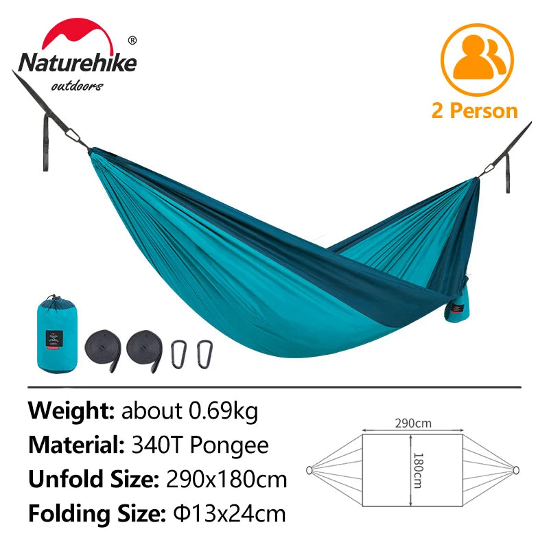 Ultralight 2-Person Hammock Tear-Resistant Portable Camping Hunting Sleeping Swing Hammock