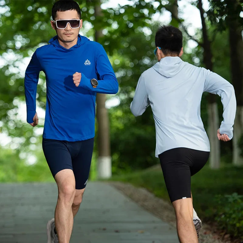 AONIJIE FM5171 Men’s Quick-Dry Hooded Long Sleeve Shirt | Breathable Sun Protection for Running