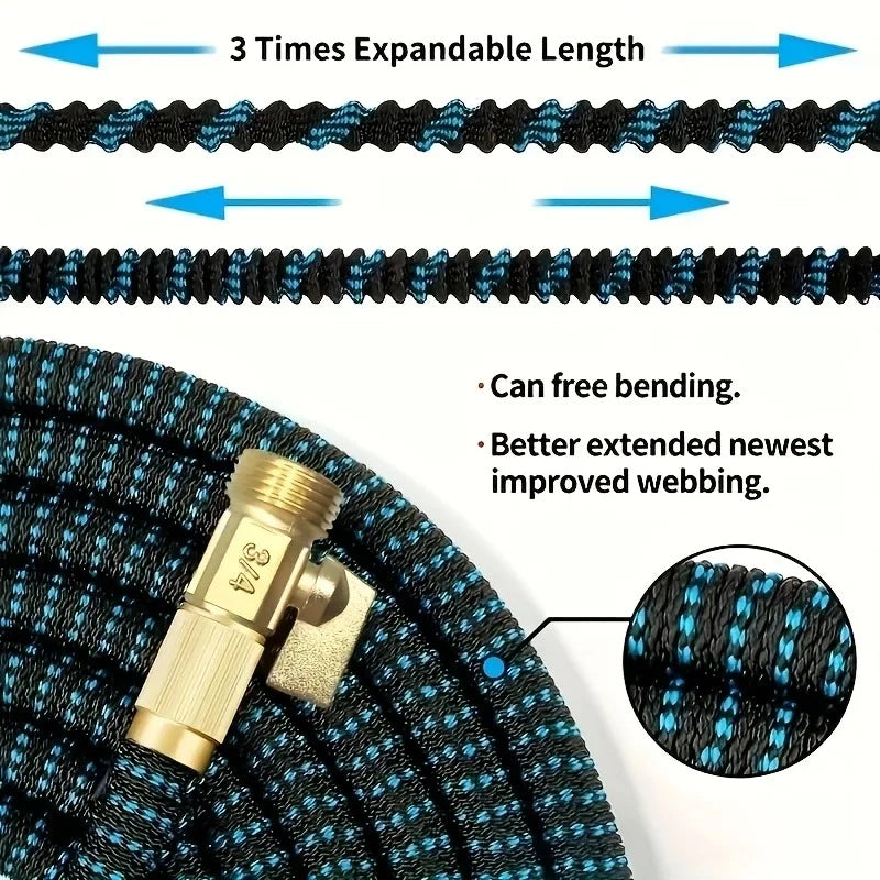 High-Quality Expandable Garden Hose | Flexible Water Hose with US 3/4 Metal Joints