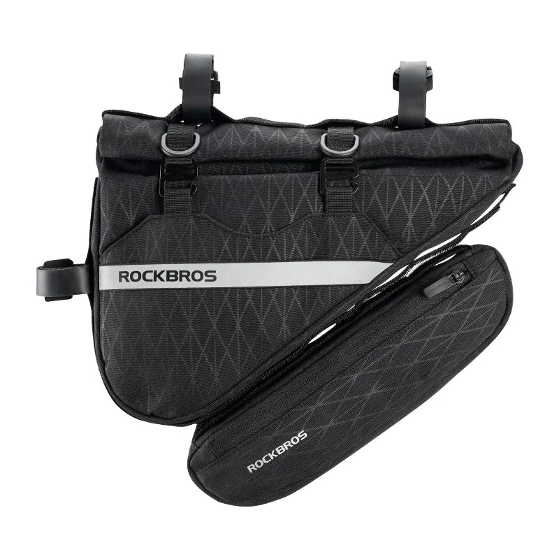 ROCKBROS Combination Triangle and Front Tube Bike Bag | Large Capacity Reflective Frame Bag