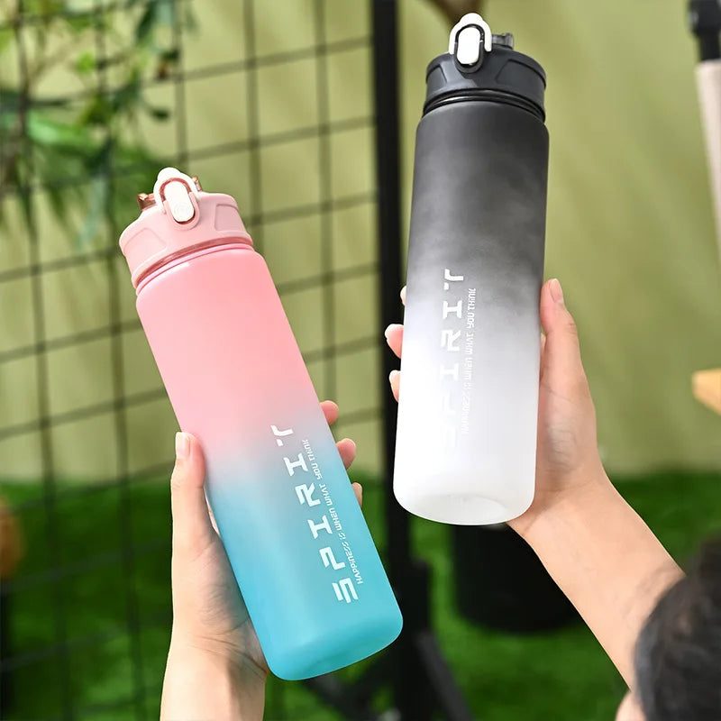 FANTIA 800ML Large Capacity Sports Water Bottle Leak-Proof Portable Gym Travel Bottle
