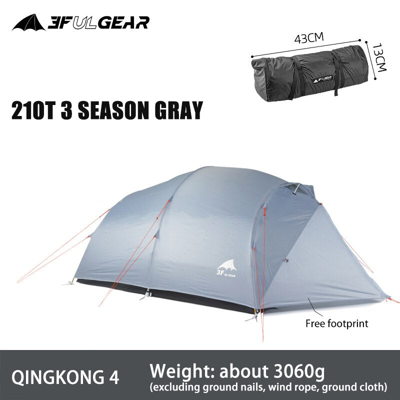 Qingkong 4 Person 3-4 Season 15D Ultralight & Waterproof