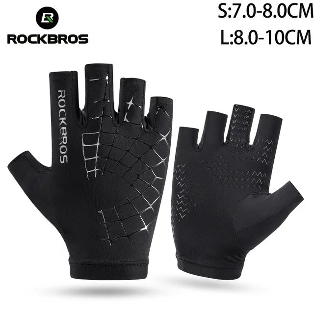 ROCKBROS Summer Cycling Gloves Anti-Slip Breathable Touchscreen Half Finger Bike Gloves