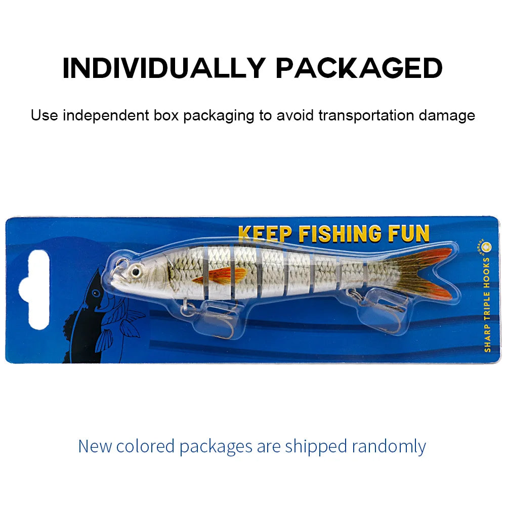 10/14cm Sinking Jointed Swimbait Lure with Treble Hooks – 6/7/8 Segment Crankbait
