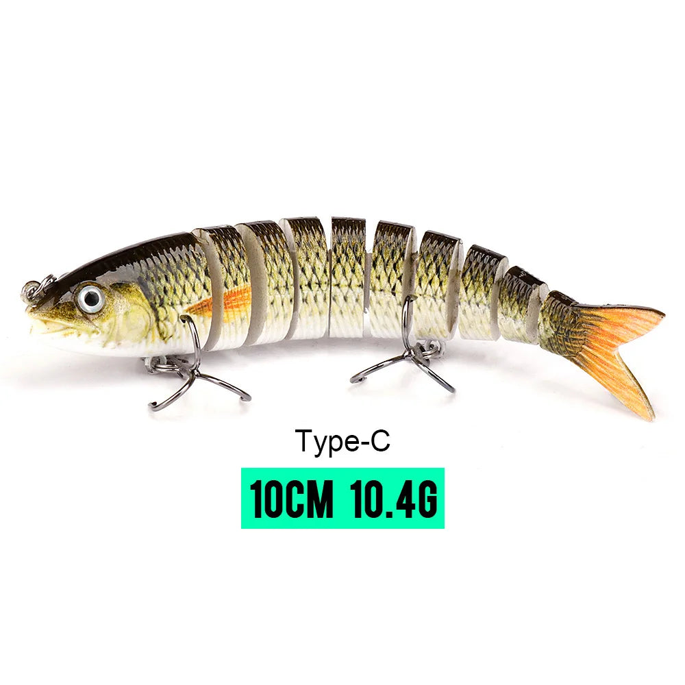 10/14cm Sinking Jointed Swimbait Lure with Treble Hooks – 6/7/8 Segment Crankbait