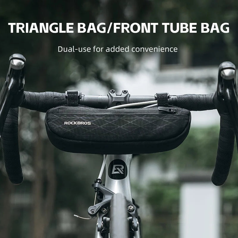 ROCKBROS Combination Triangle and Front Tube Bike Bag | Large Capacity Reflective Frame Bag