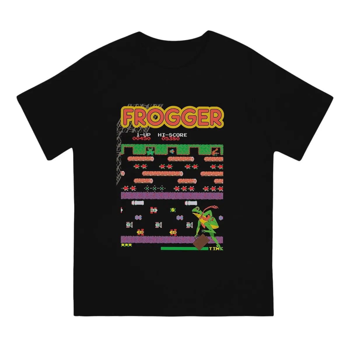 Men's Frogger Video Game Cotton T-Shirt Short Sleeve Arcade Tee Shirt Birthday Gift