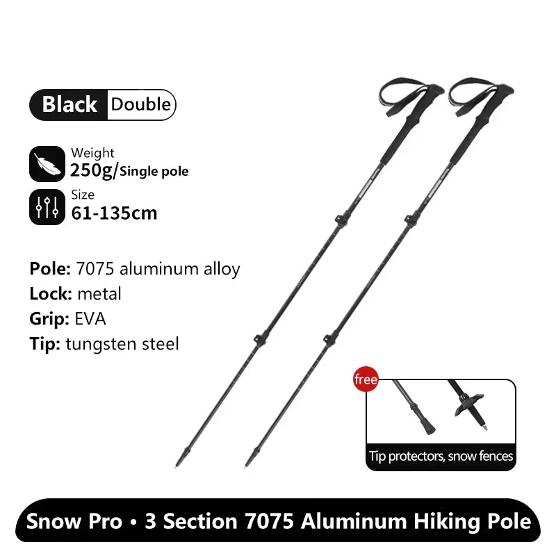 Naturehike ST03 Snow Pro Trekking Poles – Outdoor Aluminum Alloy Hiking Cane for Climbing