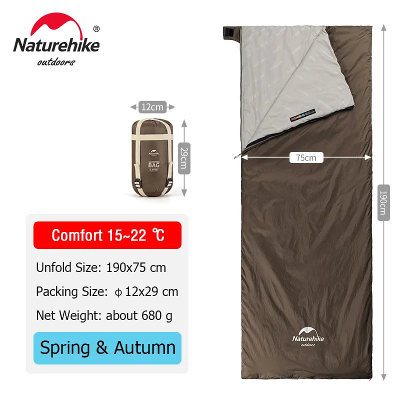 Naturehike LW180 Sleeping Bag Ultralight Cotton Sleeping Bag Spring Summer Sleeping Bag