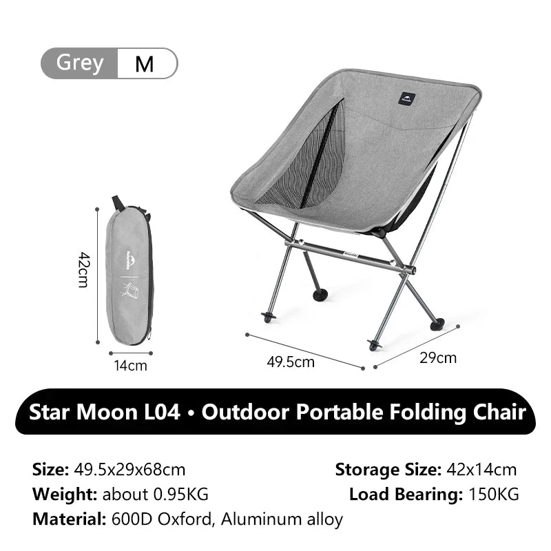 Star Moon Chair L04 Ultralight Portable Folding Camping Chair Aluminium Outdoor Picnic Backrest Seat
