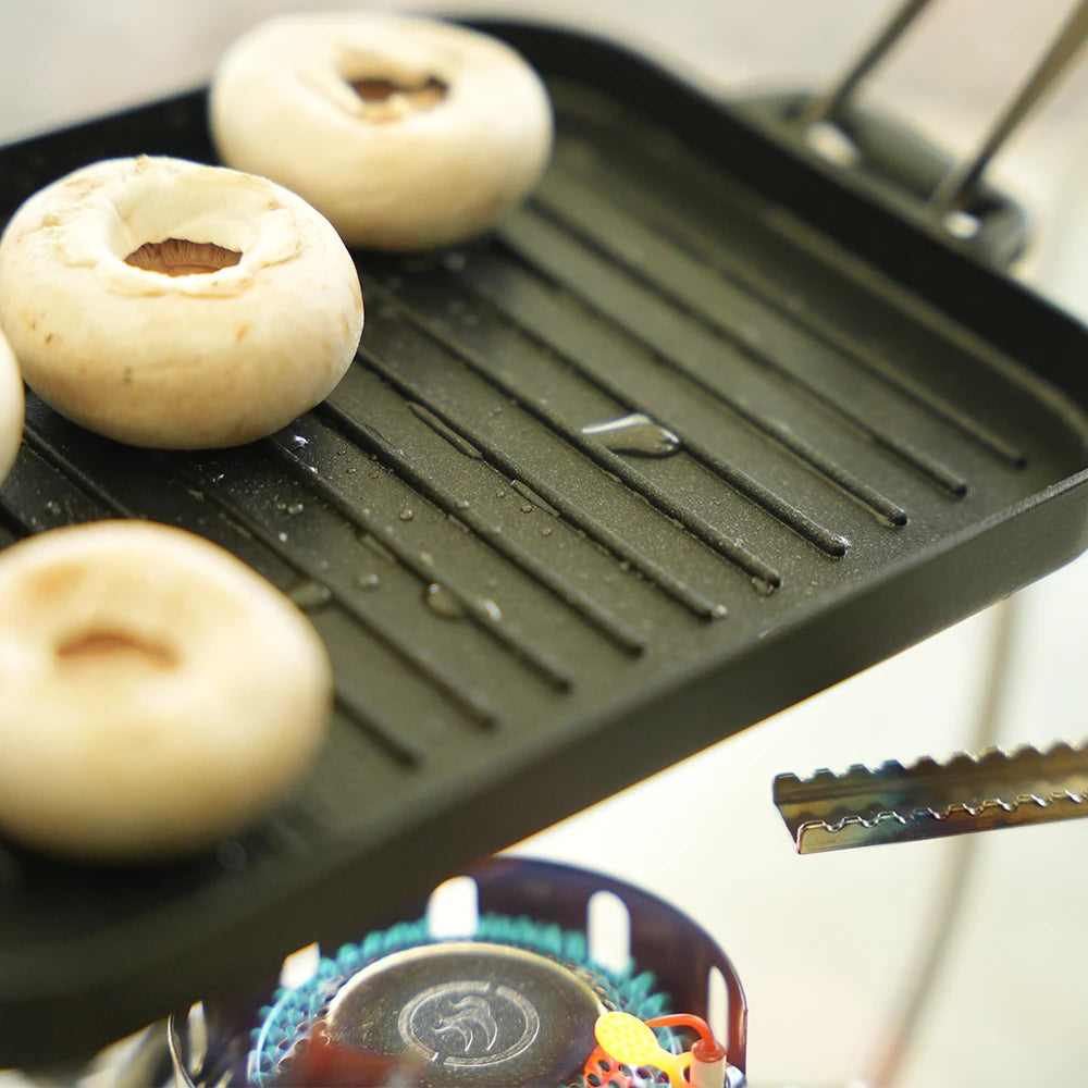 Mini Grill Plate Set Non-Stick Aluminium Alloy for Outdoor Camping & BBQ