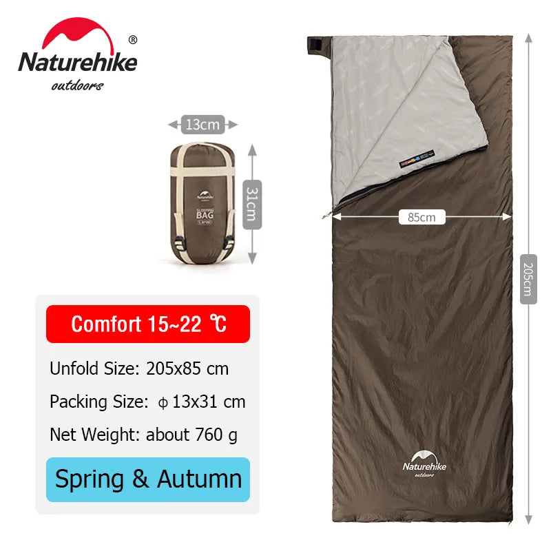Naturehike LW180 Sleeping Bag Ultralight Cotton Sleeping Bag Spring Summer Sleeping Bag