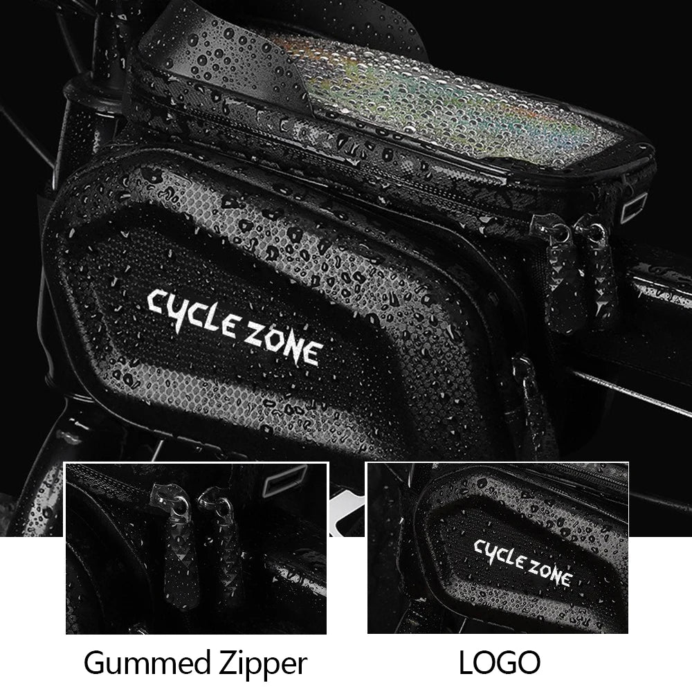 CYCLE ZONE Touchscreen Bicycle Phone Bag Large Capacity Top Tube Frame Cycling Case