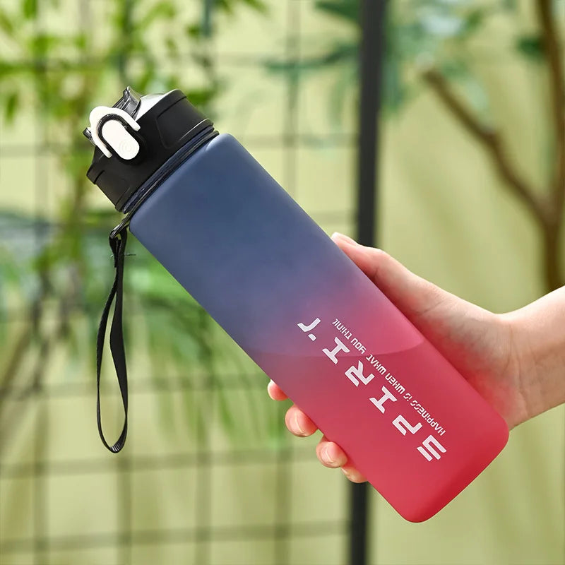 FANTIA 800ML Large Capacity Sports Water Bottle Leak-Proof Portable Gym Travel Bottle