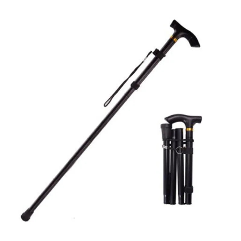 Foldable Aluminium Walking Cane – Telescopic Trekking Stick for Hiking & Elderly Support