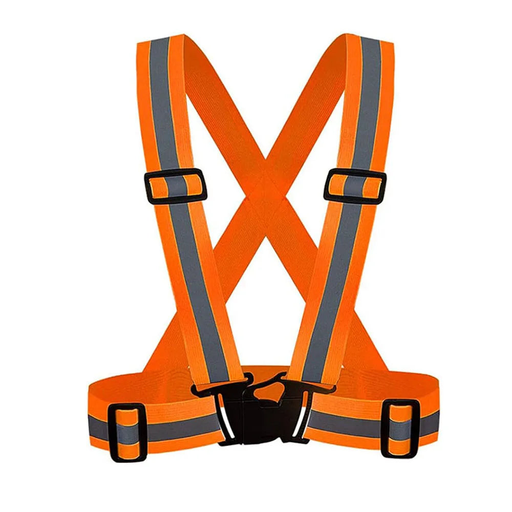 Adjustable Hi-Vis Reflective Safety Vest – Lightweight Elastic Running, Cycling & Traffic Work Vest