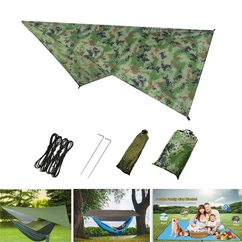 Tent Awning Rain Fly Tarp Waterproof Mosquito Net Hammock Canopy 210T Nylon Lightweight Hammocks