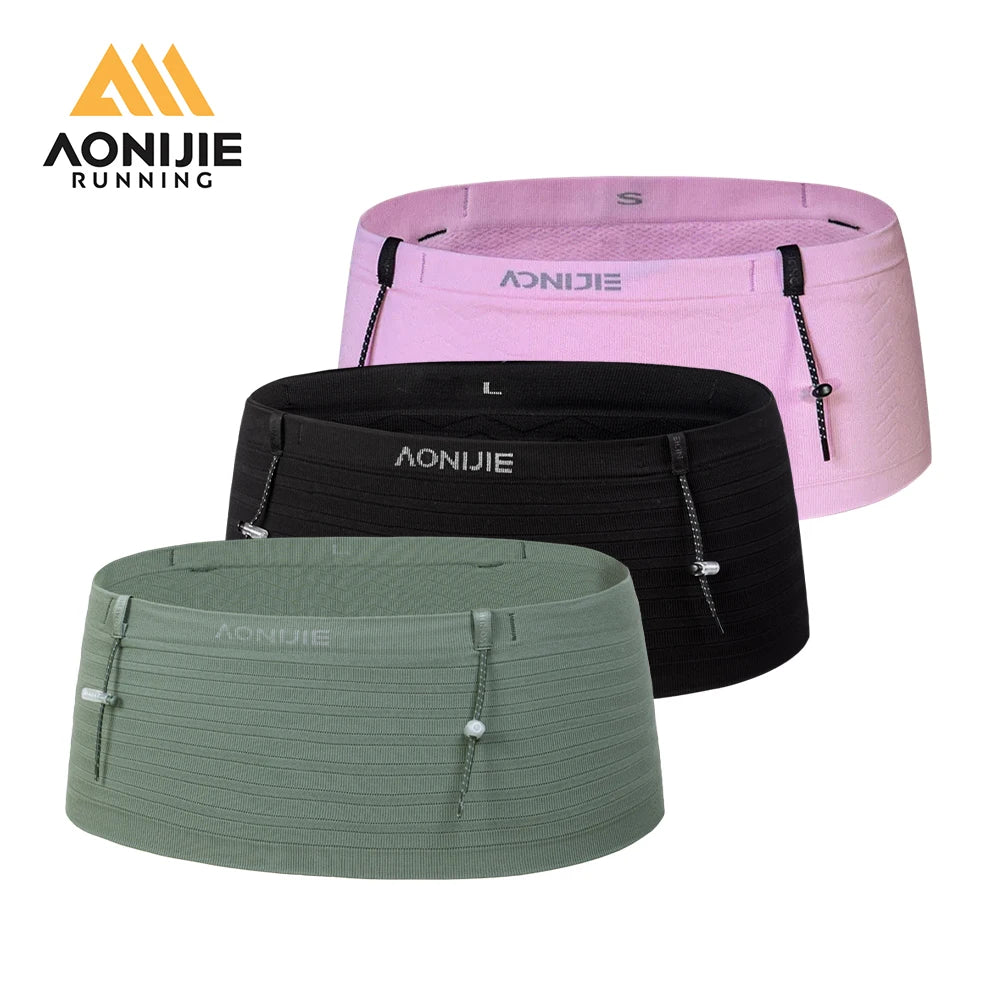 AONIJIE W8116 Elastic Sports Waist Bag Running Race Number Belt for Triathlon, Marathon & Cycling