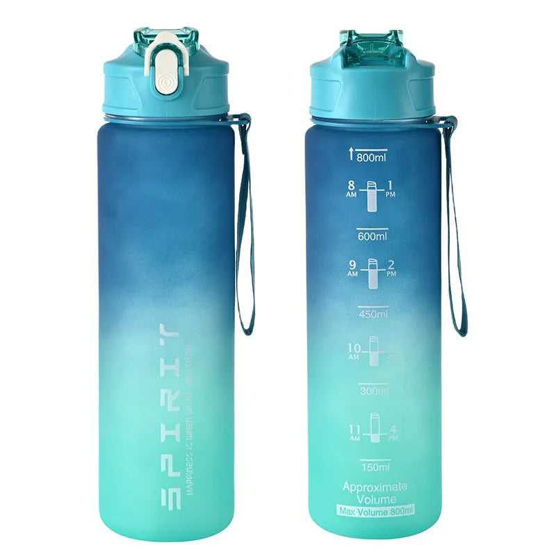 FANTIA 800ML Large Capacity Sports Water Bottle Leak-Proof Portable Gym Travel Bottle