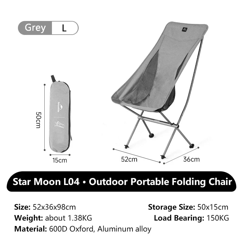 Star Moon Chair L04 Ultralight Portable Folding Camping Chair Aluminium Outdoor Picnic Backrest Seat