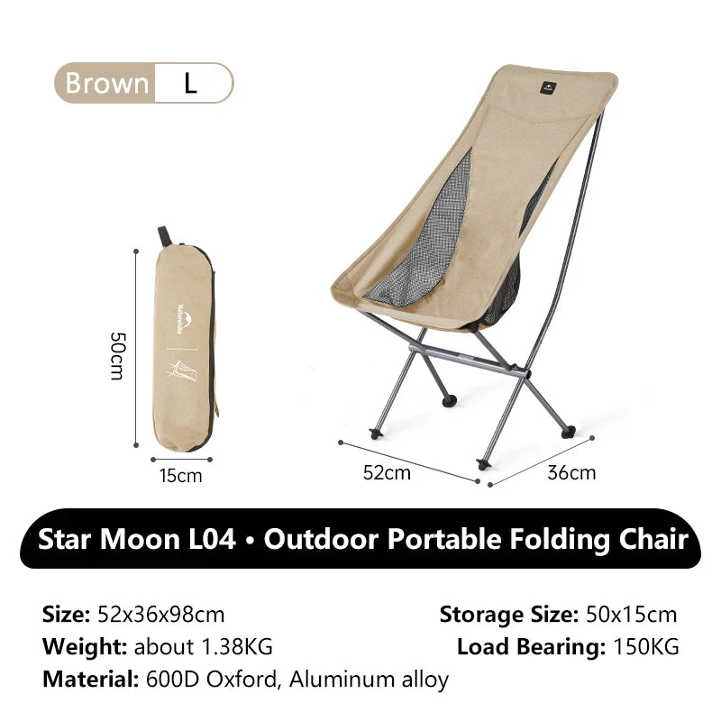 Star Moon Chair L04 Ultralight Portable Folding Camping Chair Aluminium Outdoor Picnic Backrest Seat