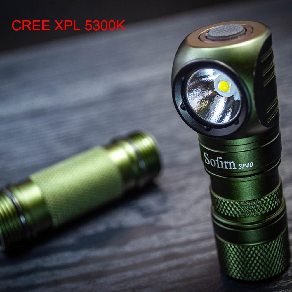 Sofirn SP40 LED Headlamp Cree XPL 1200lm 18650 USB Rechargeable Headlight 18350 Flashlight