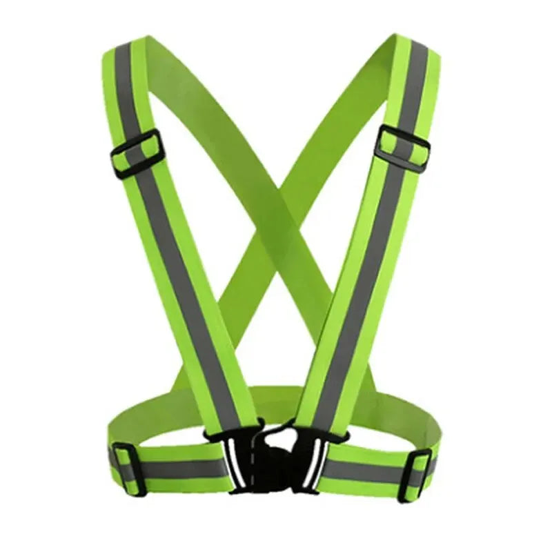 Adjustable Hi-Vis Reflective Safety Vest – Lightweight Elastic Running, Cycling & Traffic Work Vest
