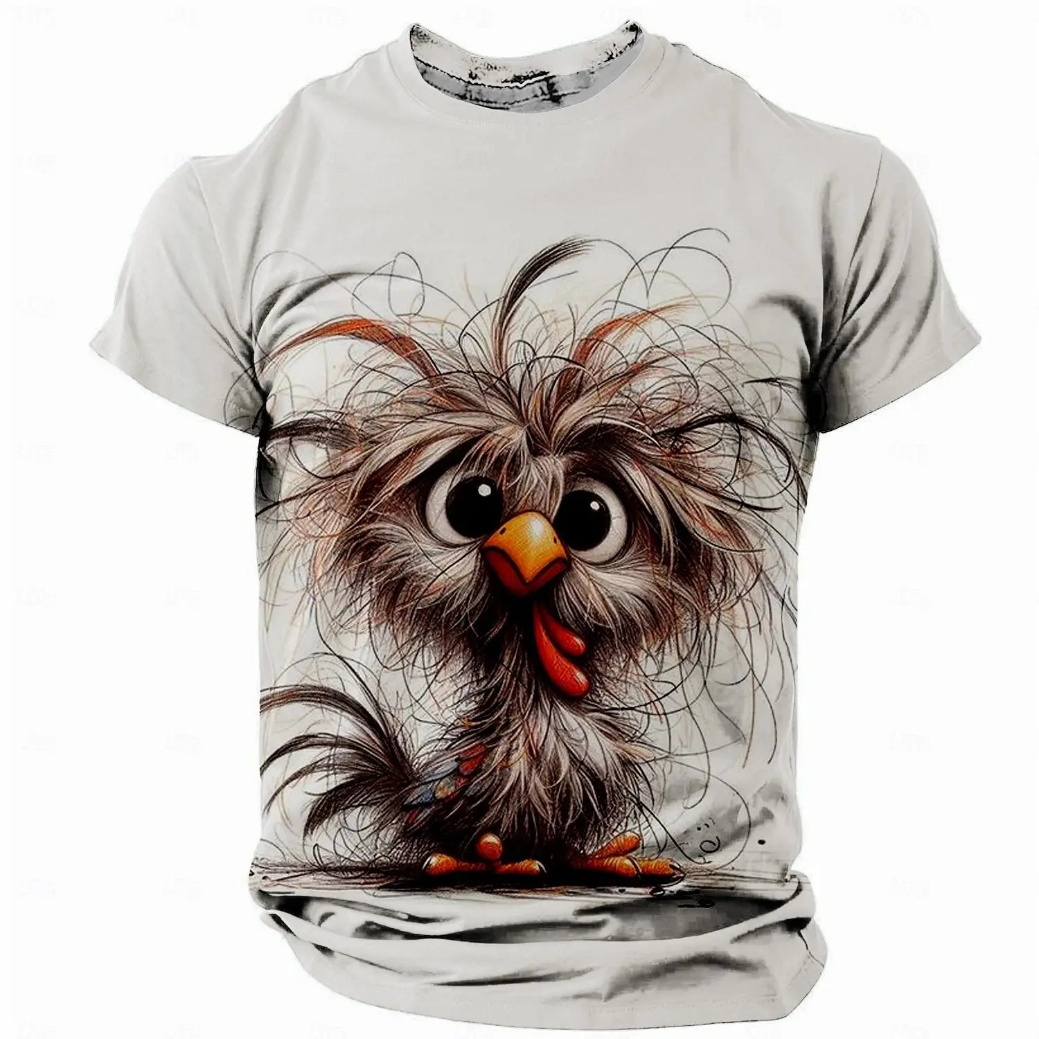 Men's T-Shirt Animal Chicken Print Summer Casual Short Sleeve Tee Street Fashion O-Neck Pullover