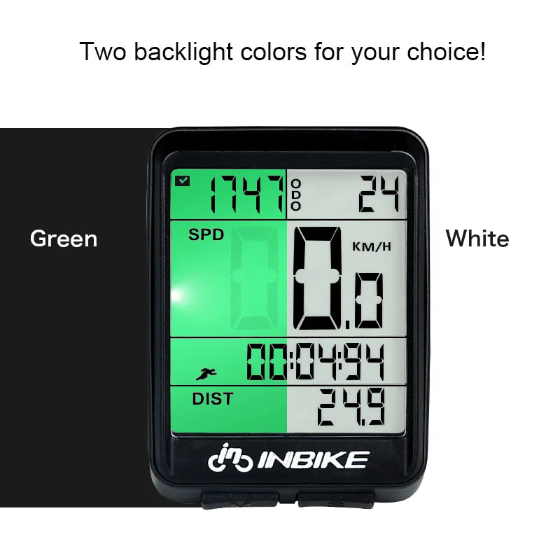 INBIKE 2.1 Inch Wireless Bike Computer Waterproof Cycling Speedometer Odometer