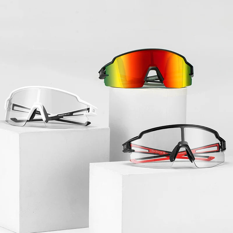 ROCKBROS Cycling Glasses Photochromic Windproof UV400 Sunglasses for Outdoor Sports & Bicycle Riding