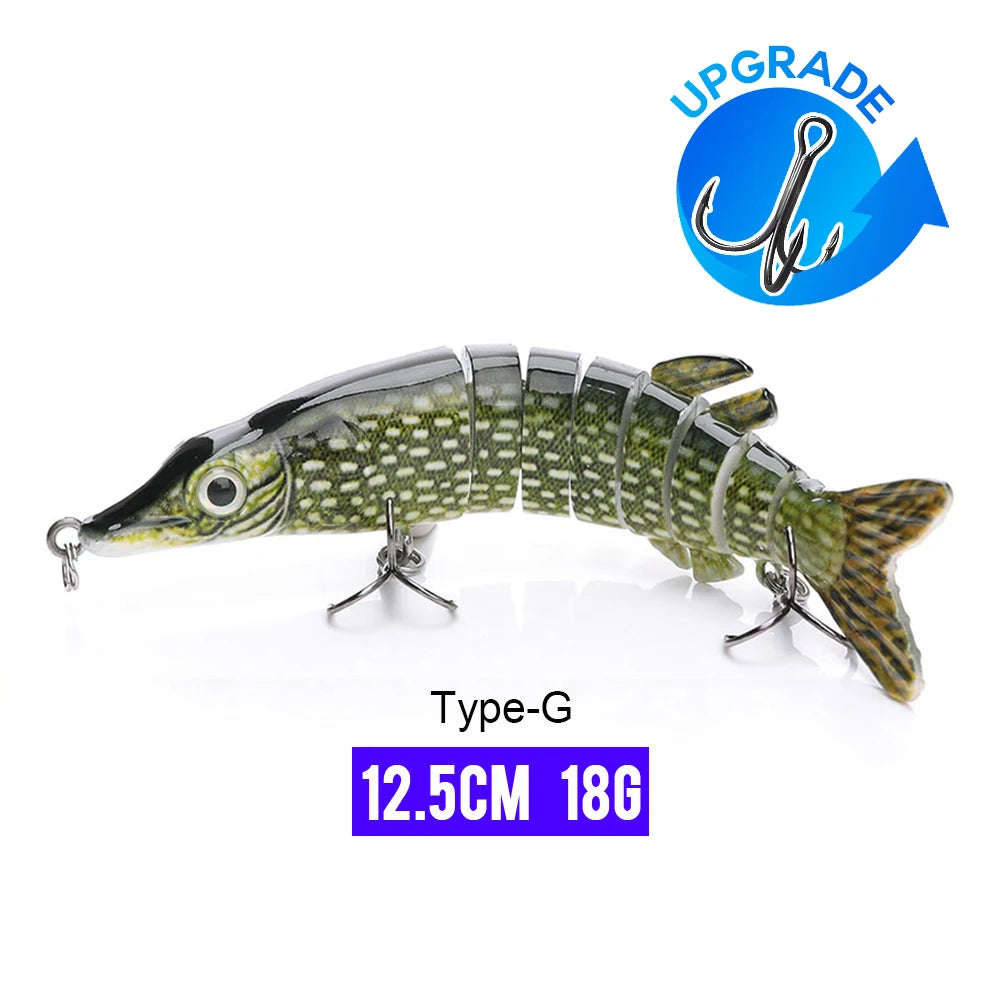 10/14cm Sinking Jointed Swimbait Lure with Treble Hooks – 6/7/8 Segment Crankbait