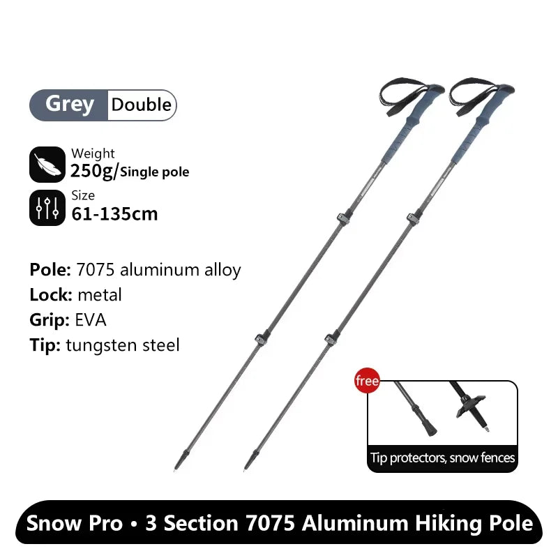 Naturehike ST03 Snow Pro Trekking Poles – Outdoor Aluminum Alloy Hiking Cane for Climbing