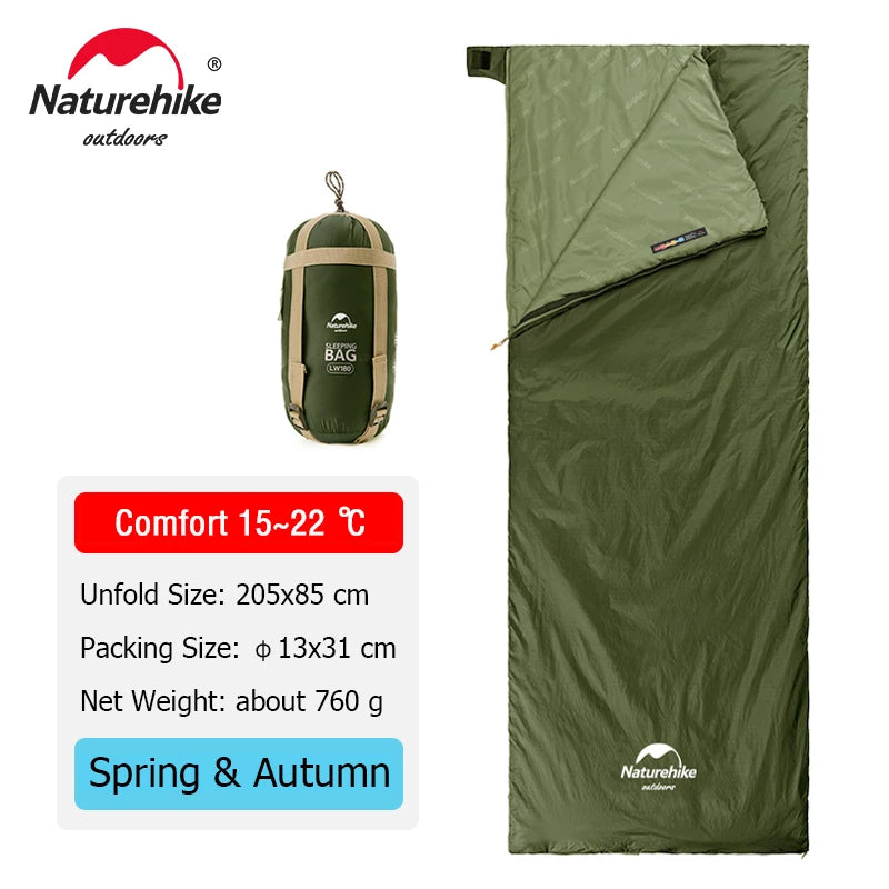 Naturehike LW180 Sleeping Bag Ultralight Cotton Sleeping Bag Spring Summer Sleeping Bag
