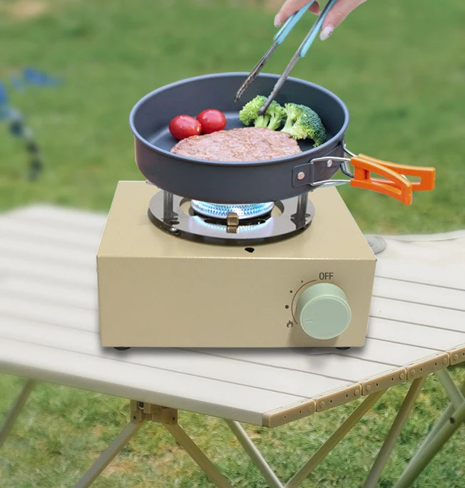 Camping Cassette Stove Portable Butane Electric Cooking Burner Stove Cookware 2 in1 Heater & Cooker