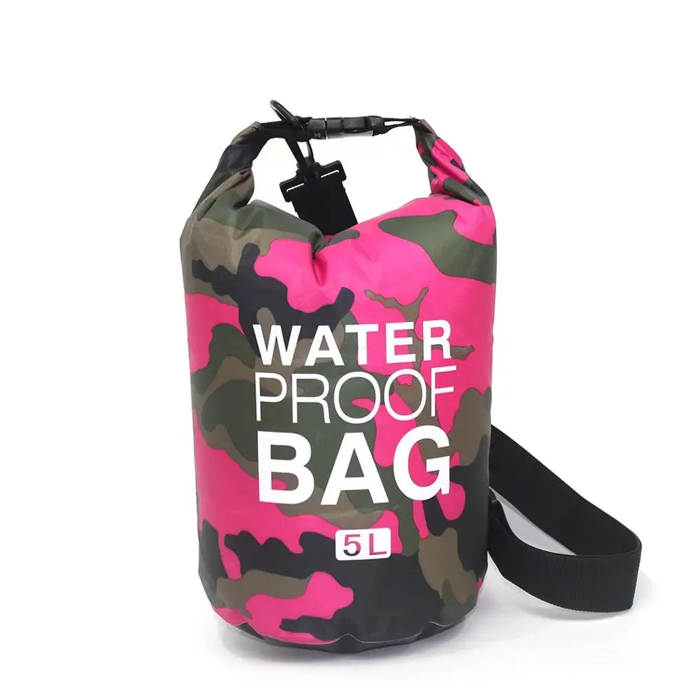 SUNFIELD Camouflage Waterproof Dry Bag Backpack 2L–30L Rafting Swimming Trekking Sack