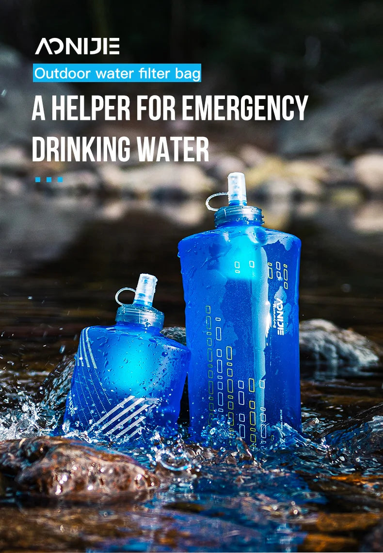 AONIJIE SD29 1000ml 2000ml Filtered Soft Bottle with Hydration Filter for Running Hiking Camping