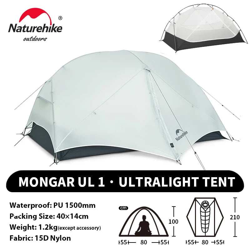 NATUREHIKE Mongar 2 Tent – Ultralight 2-Person Waterproof Camping & Hiking Tent for Adventures