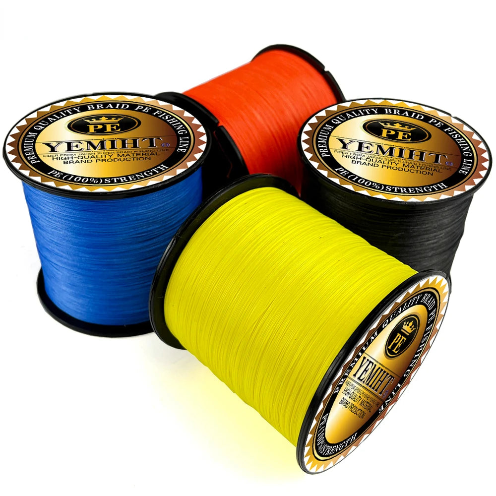 YEMIHT 4 Strand PE Braided Fishing Line 300M 500M 1000M Multifilament Line