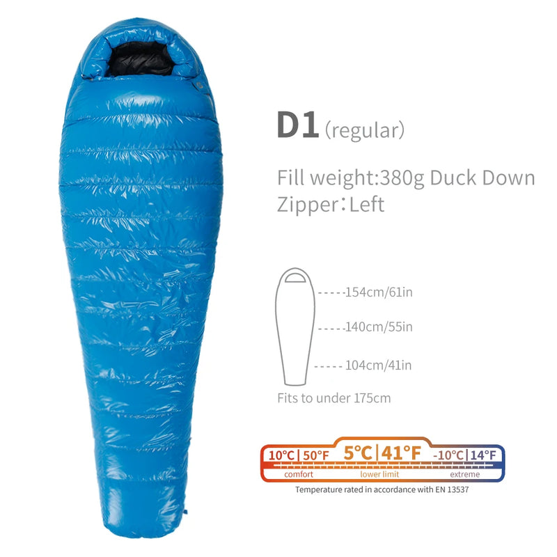 AEGISMAX D1 5 Degree 650FP Duck Down Sleeping Bag Ultralight Outdoor Camping Hiking Sleeping Bag