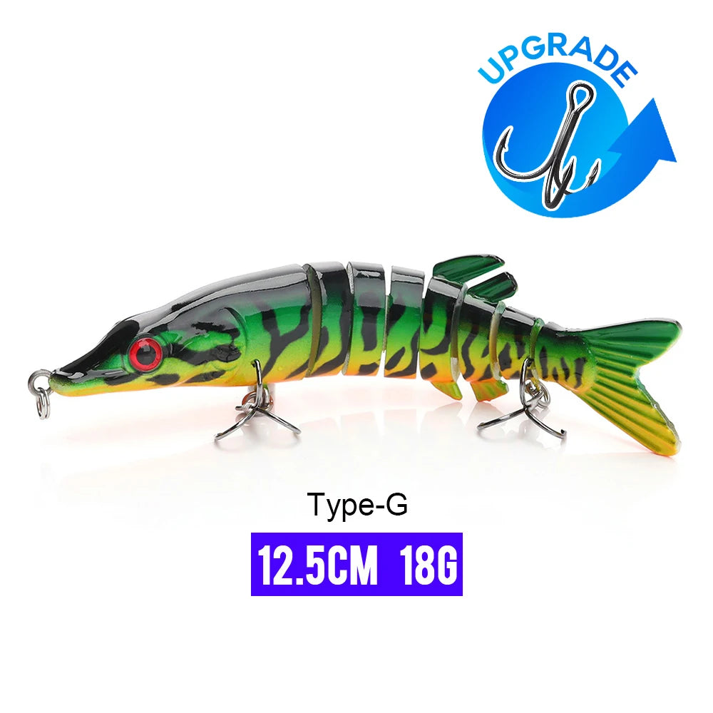 10/14cm Sinking Jointed Swimbait Lure with Treble Hooks – 6/7/8 Segment Crankbait