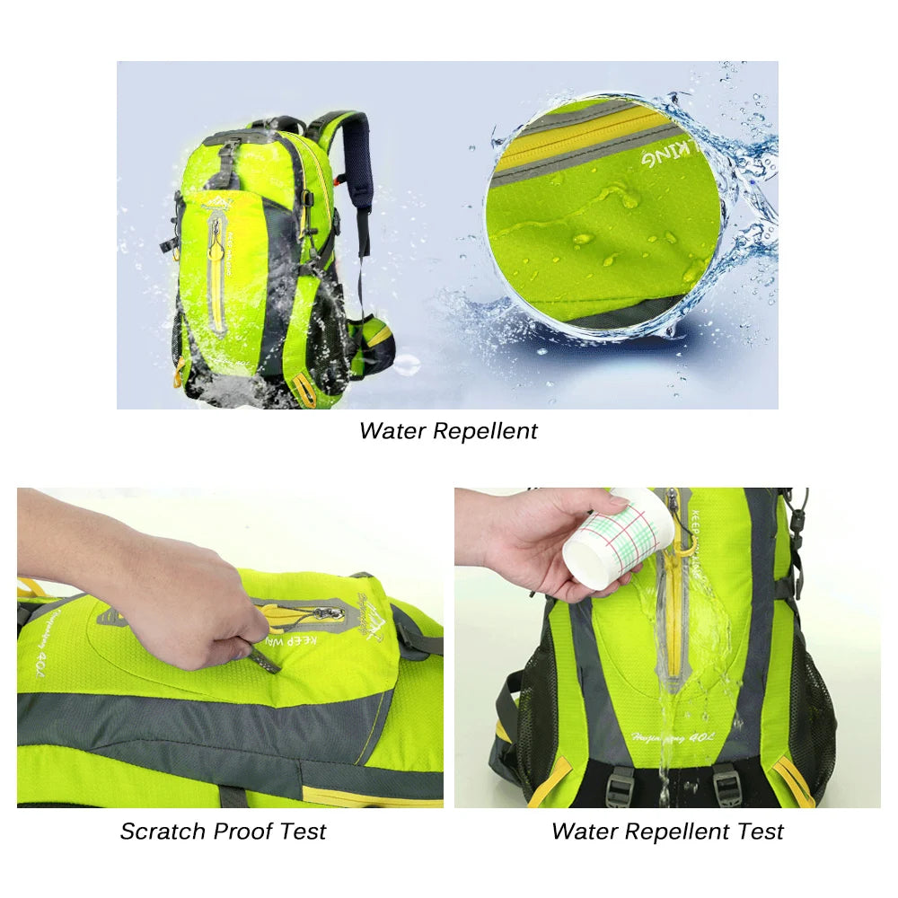 TOMSHOO 40L Water-Resistant Travel Backpack Hiking Camping Daypack Trekking Bag
